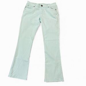 Women's Wrangler Jeans 31x34 Mint Green Rhinestones & Embroidered Back Pockets